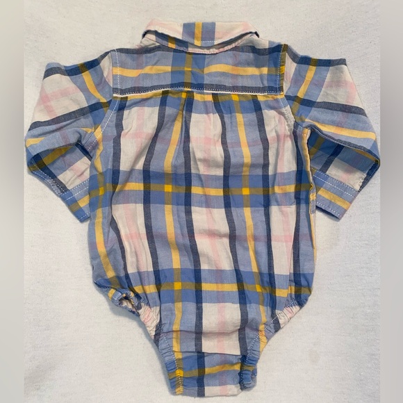 BabyGap Plaid Button Up Collared Onesie Top - Picture 2 of 5